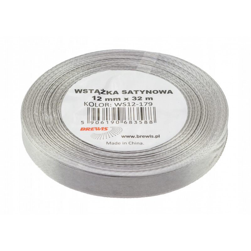WSTAZKA SATYNA 12MMX32 SREBRNA