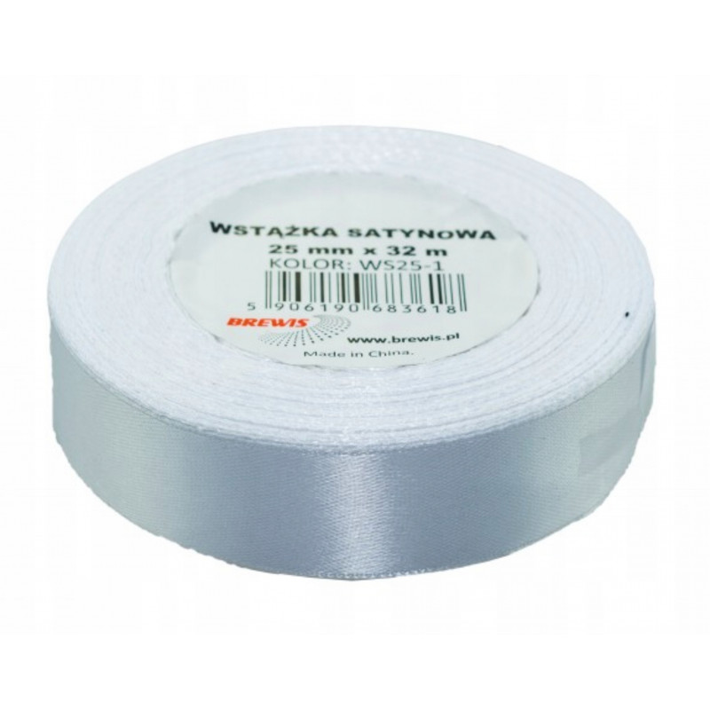 WSTAZKA SATYNOWA 25MMX32 BIAŁA