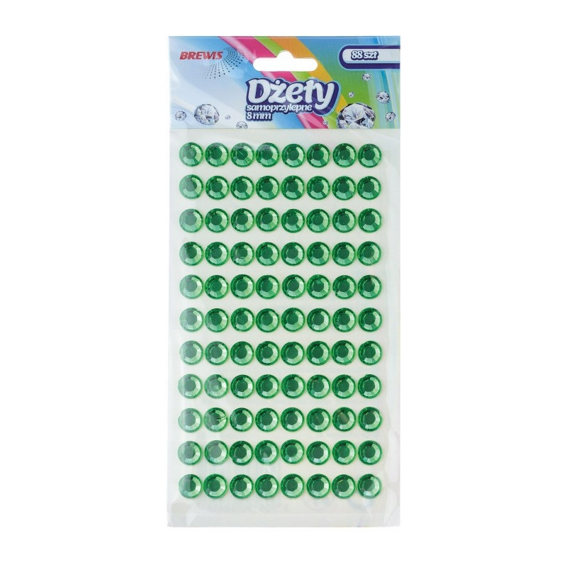 DZETY SAMOPRZ. 88SZT ZIELONE 8MM