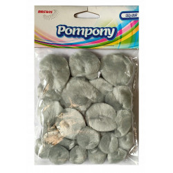 POMPONY PUSZYSTE SZARE 24SZT