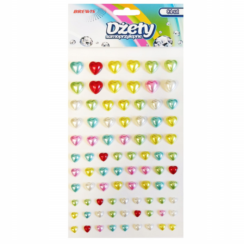 DZETY SAMOPRZYLEPNE SERCA 84SZT PERŁOWE