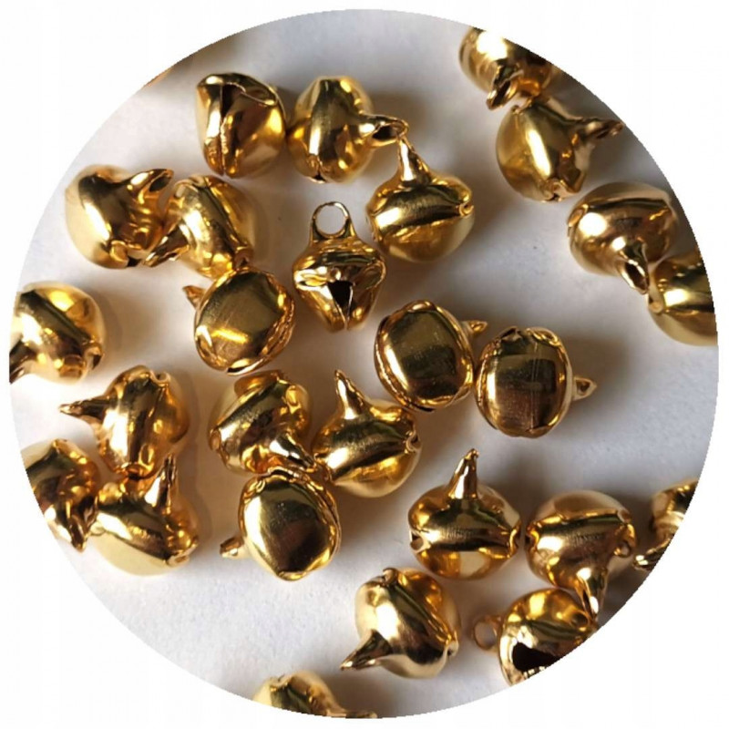DZWONECZKI METALOWE ZLOTE 1,2CM 20SZT