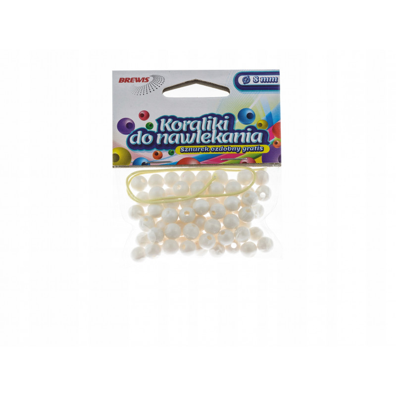 KORALIKI DO NAWLEKANIA 8MM BIALY