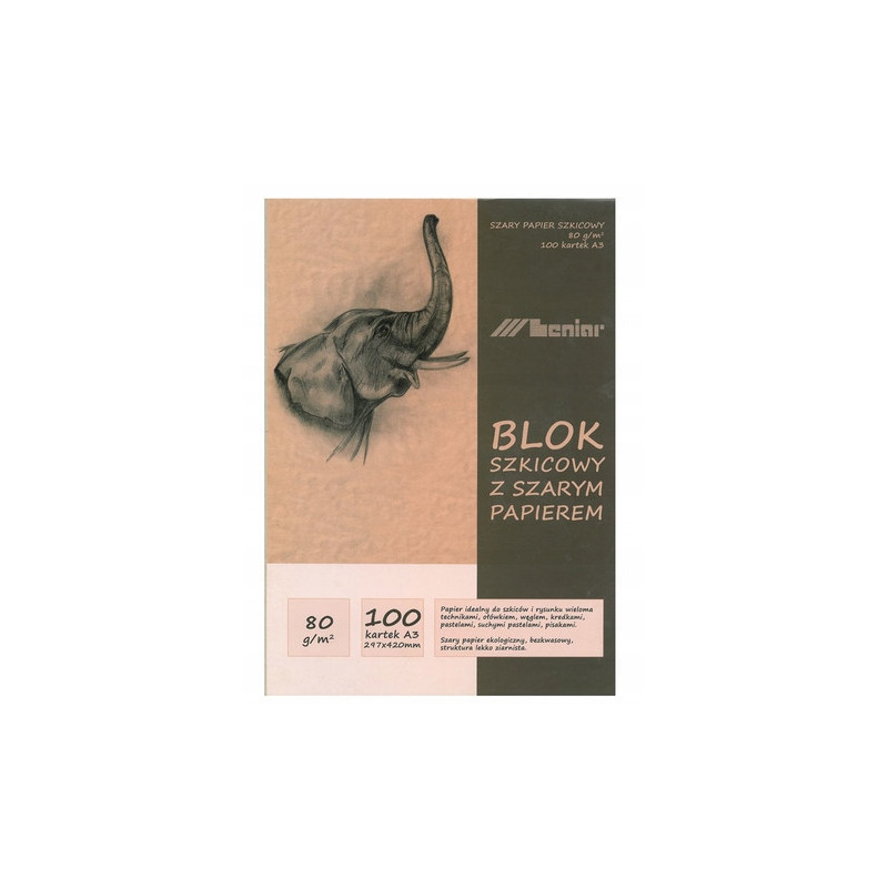 SZKICOWNIK A5/50K SZARY 80G LEN