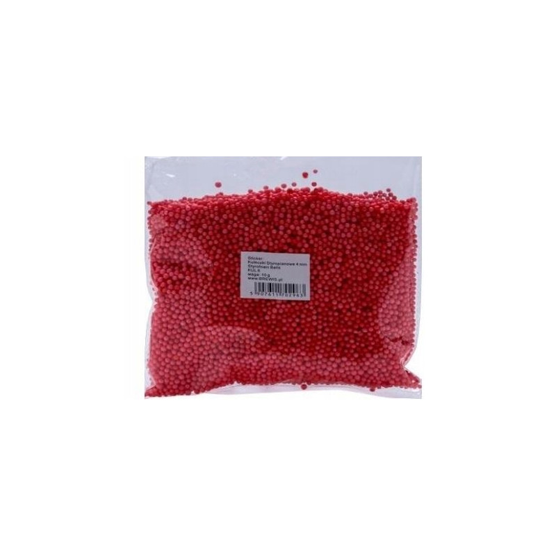 KULKI STYROPIANOWE 4MM CZERWONE BREWIS