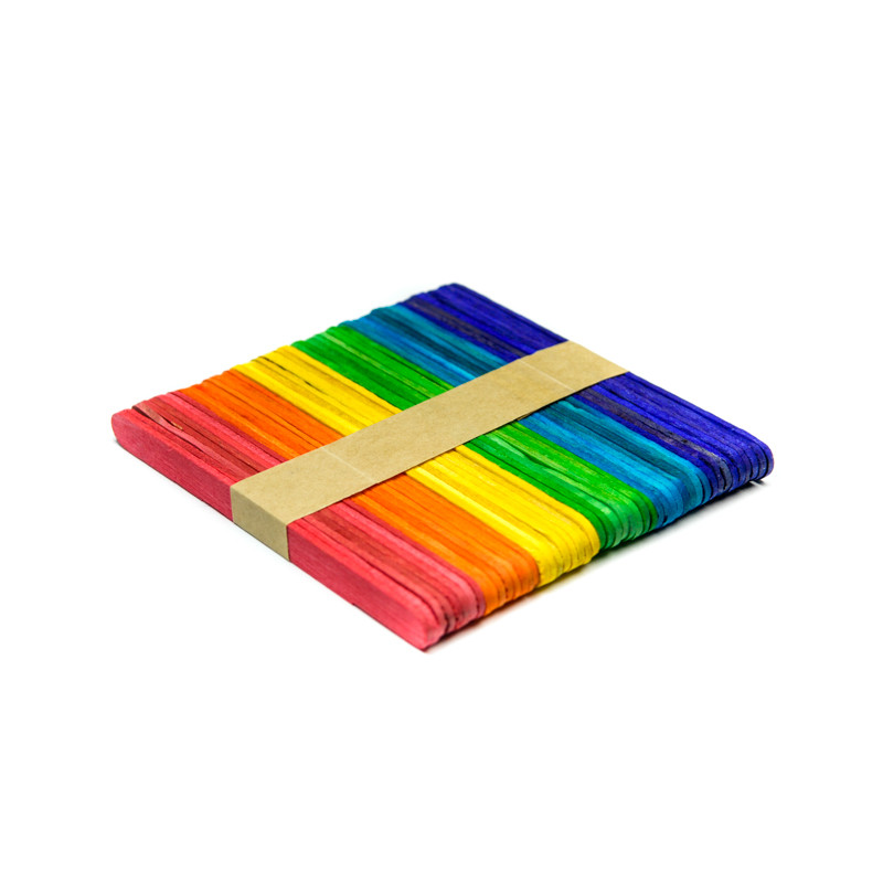 PATYCZKI DREWNO KOLOR 11,4CM 50SZT