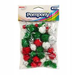 POMPONY METALIZOWANE  BIALE...