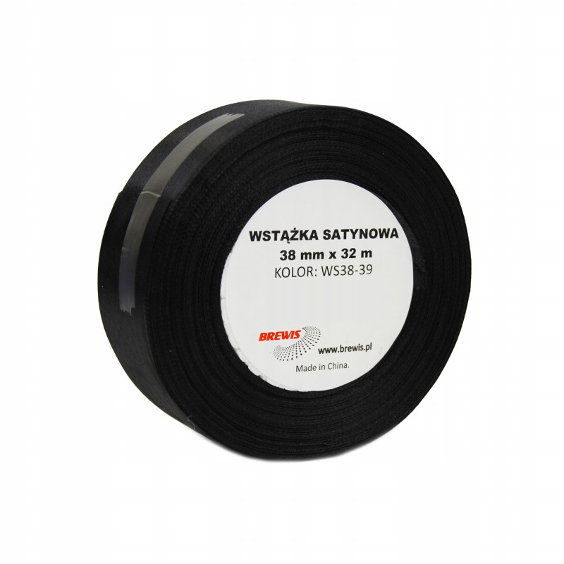 WSTAZKA SATYNA 38MMX32M CZARNA