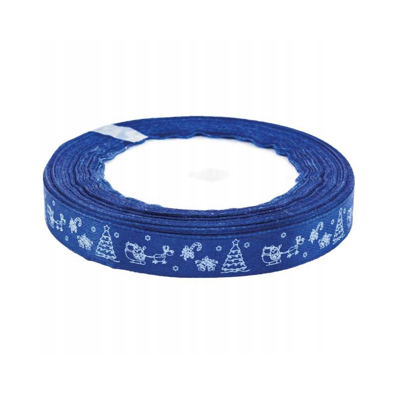 WSTĄZKA SATYNA 12MMX22M SWIETA NIEBIESKA