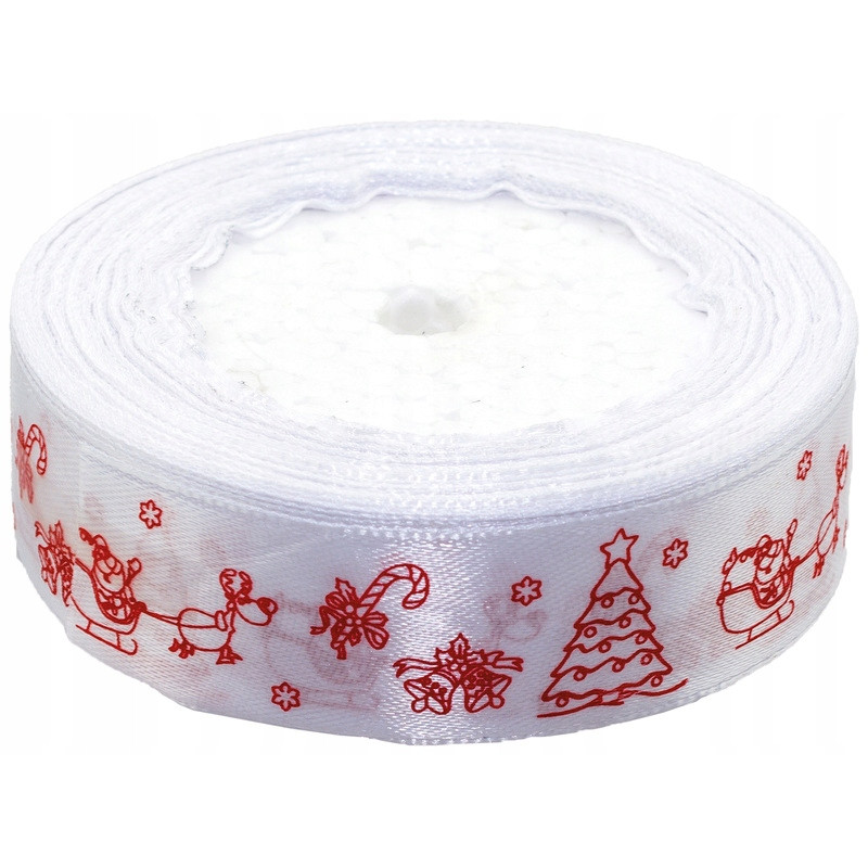 WSTAZKA SATYNOWA 25MMX22M BIALA