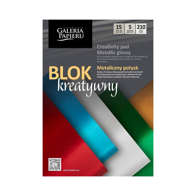 BLOK KREATYWNY A 4 /15 METALICZNY POŁYSK 210G
