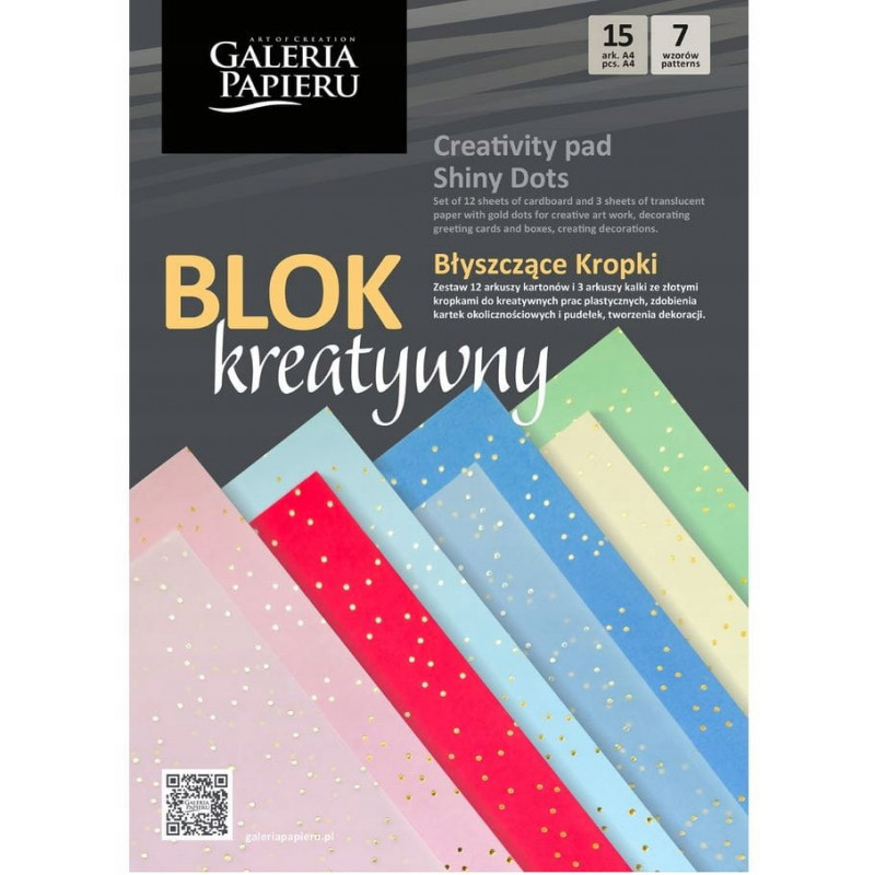 BLOK A 4 MIX KARTONÓW I KALKI BŁYSZCZĄCE KROPKI A15