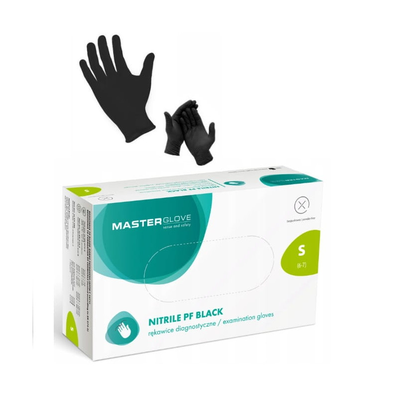 REKAWICZKI NITRYLOWE CZARNE S 100SZT