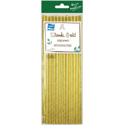 SŁOMKI PAPIEROWE GOLD 12SZT