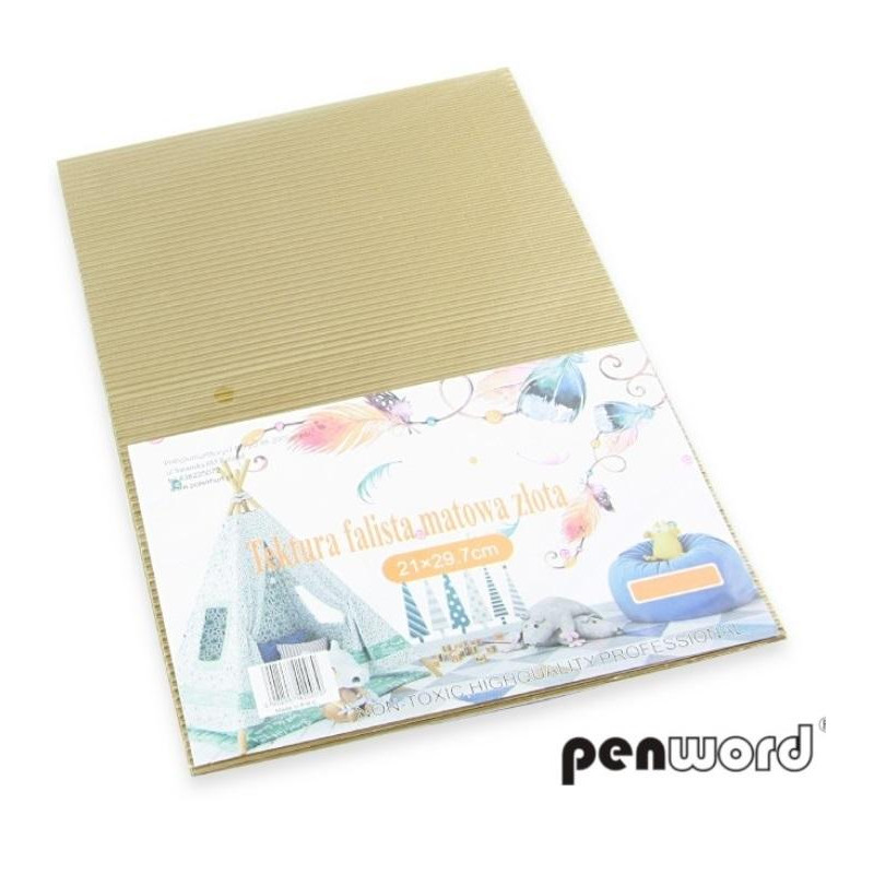 TEKTURA FALISTA A4 MATOWA ZLOTA 5SZT