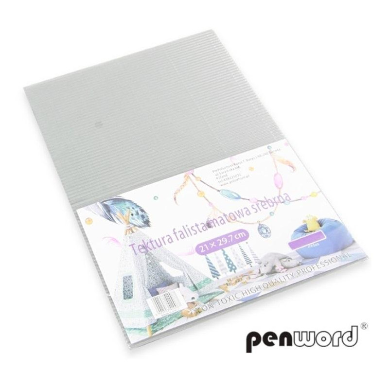 TEKTURA FALISTA A4 MATOWA SREBRNA 5SZT