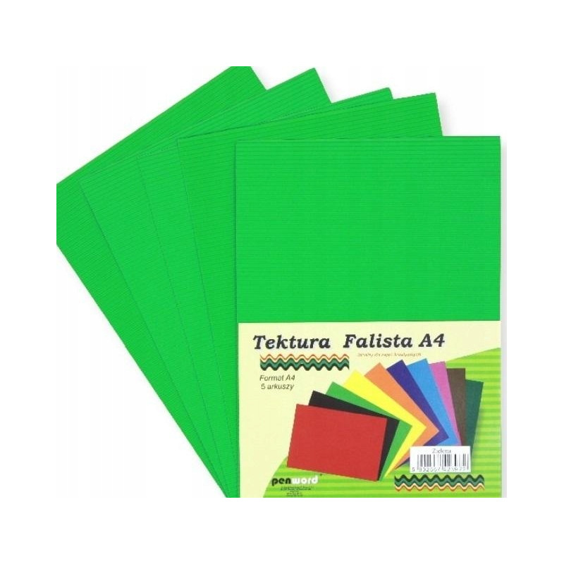 TEKTURA FALISTA A4 ZIELONA 5SZT