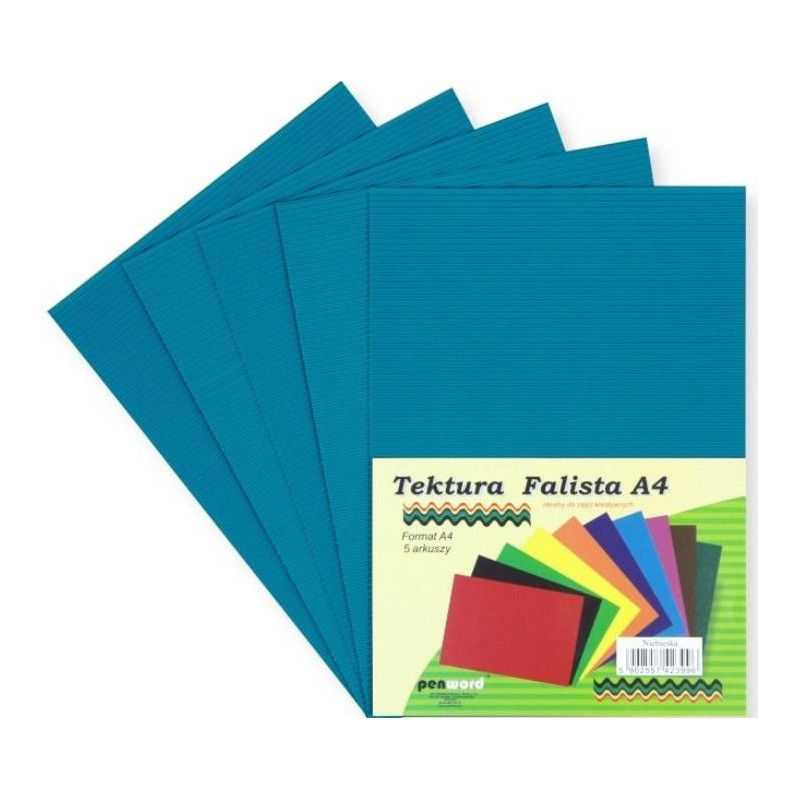 TEKTURA FALISTA A4 NIEBIESKA 5SZT