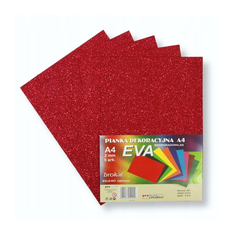 PIANKA EVA BROKAT A4 MALINOWA 5SZT