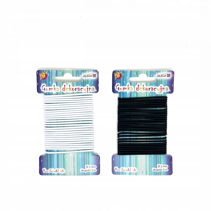 GUMKI DEKORACYJNE CZRNE BIALE 2MMX2M