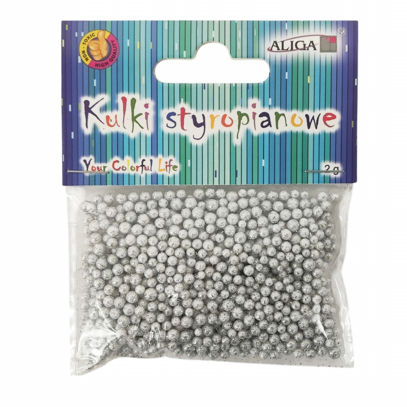 KULKI STYROPIANOWE SREBRNE 2,5-3,5 2G