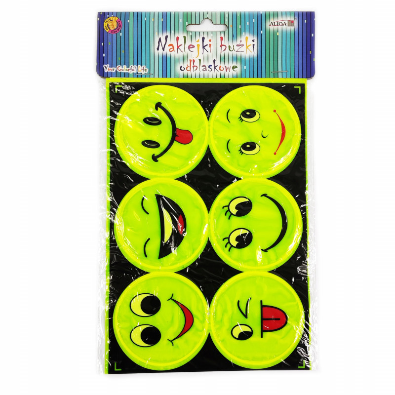 NAKLEJKI BUZKI ODBLASK 7CM 6SZT