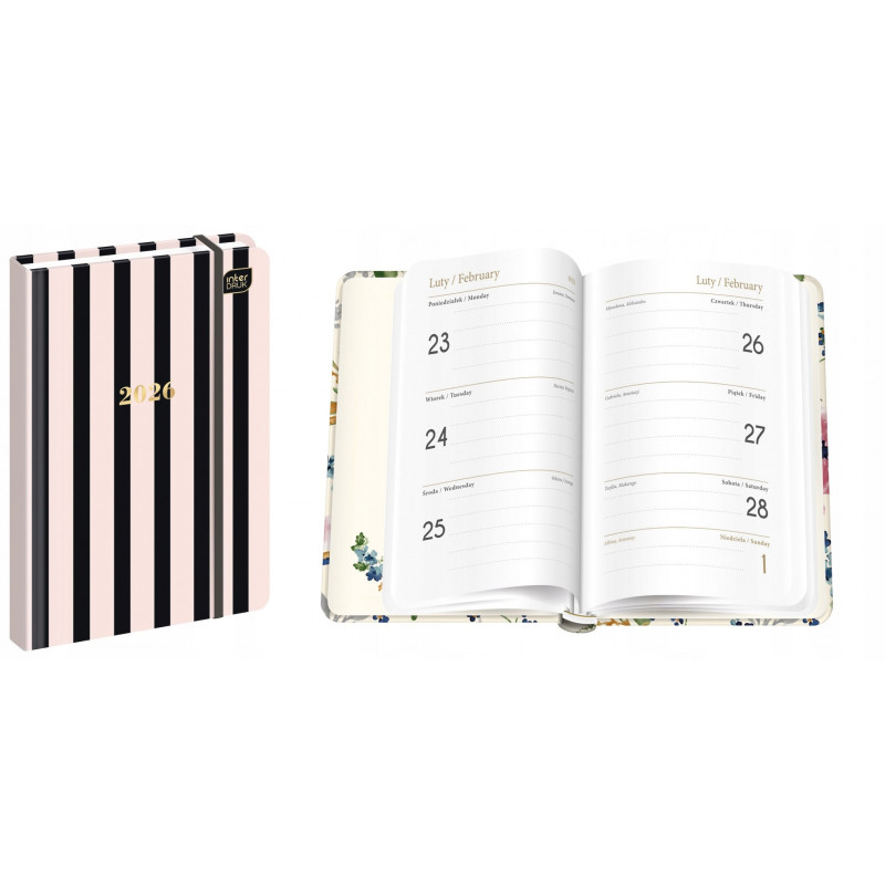 KALENDARZ KSIĄŻKOWY A6 METALL STRIPES 2026 INTERDRUK