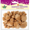 POMPONY BEZOWE AKRYLOWE MIX 45SZT