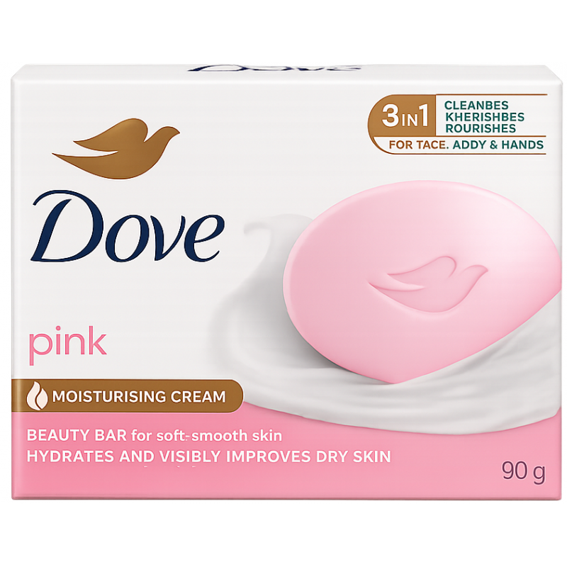 Dove Pink – kremowe mydło w kostce 3w1, 90 g