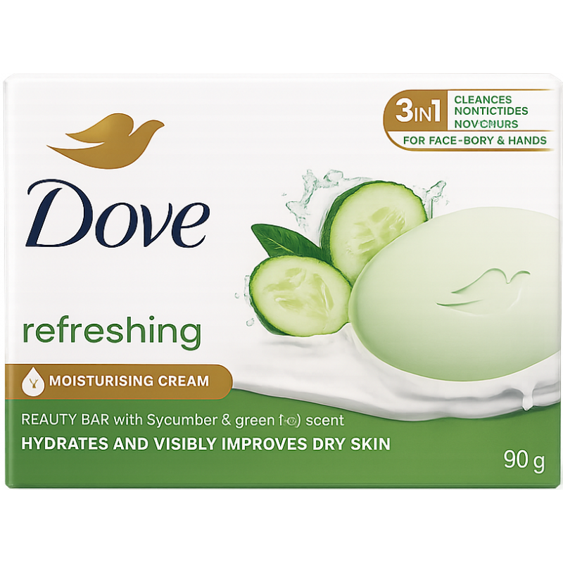 Dove -  REFRESHING - Cucumber & Green Tea – odświeżające mydło w kostce 3w1, 90 g