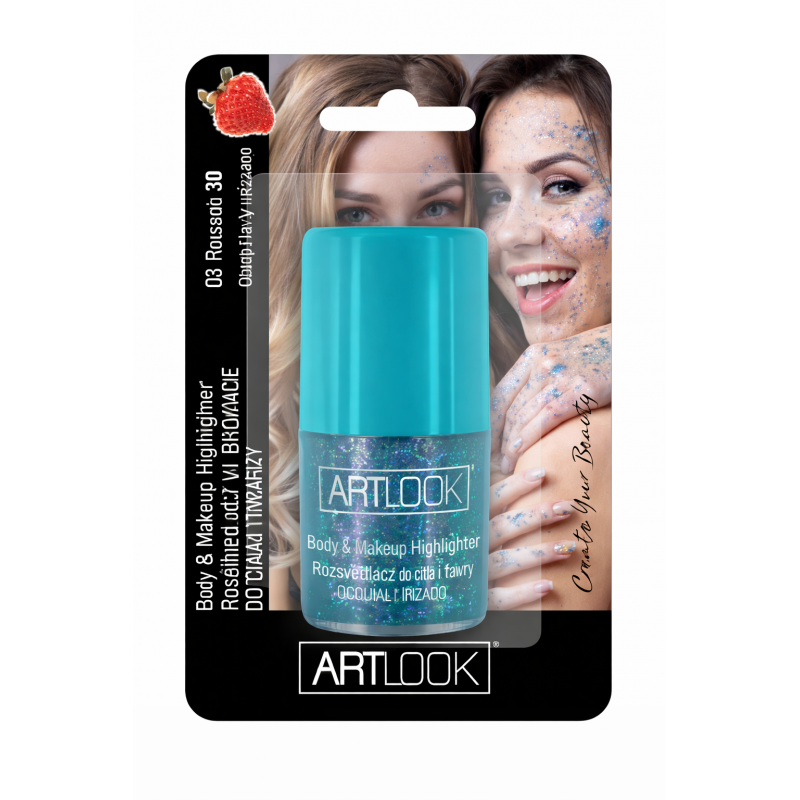 ART LOOK – Rozświetlacz w brokacie do ciała i twarzy, sztyft 30 ml | 03 Peacock