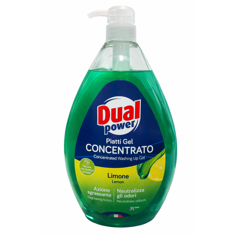 PŁYN DO NACZYŃ DUAL 1L Z POMPKĄ - LIMONE
