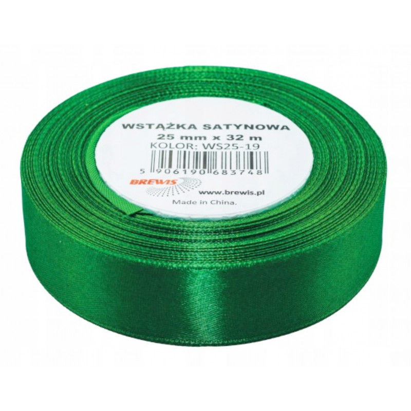 WSTAZKA SATYNA 25MMX32M CIEMNY ZIELONY