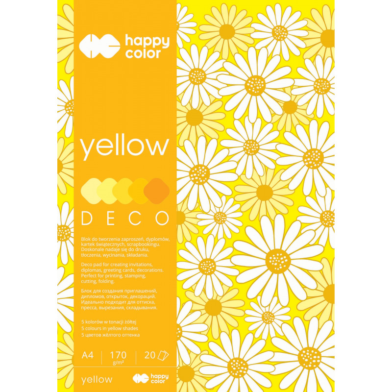 BLOK DECO A4/20 ZÓŁTY 170G HAPPY