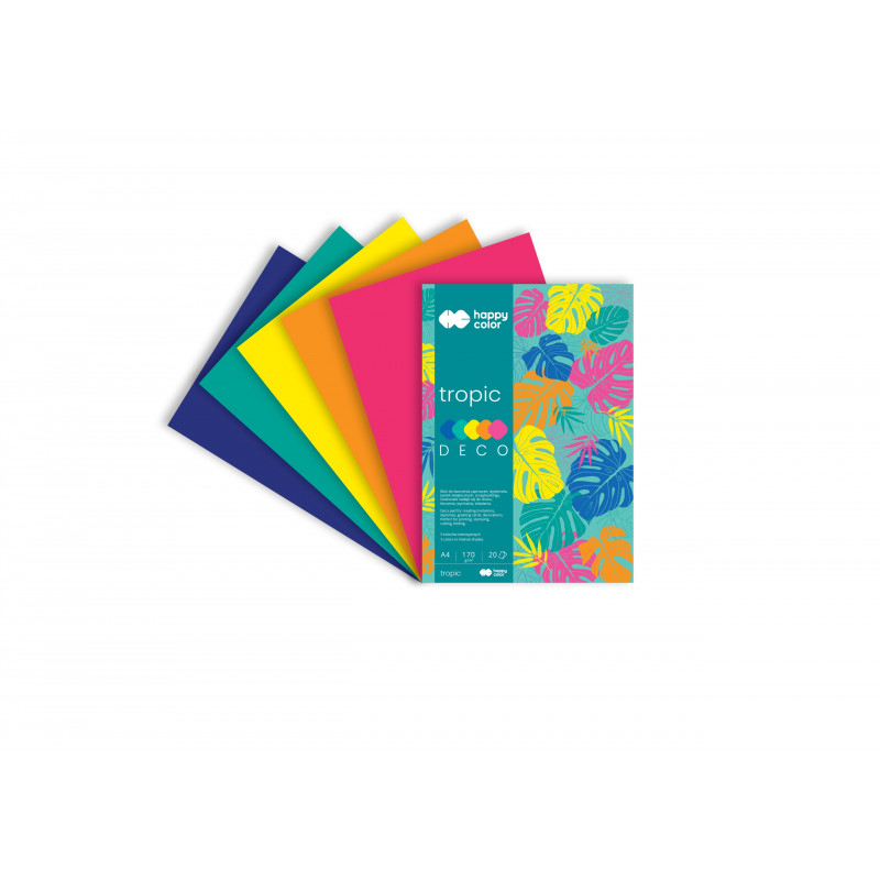 BLOK DECO A4/20 TROPIC 5 KOL 170G HAPPY COLOR