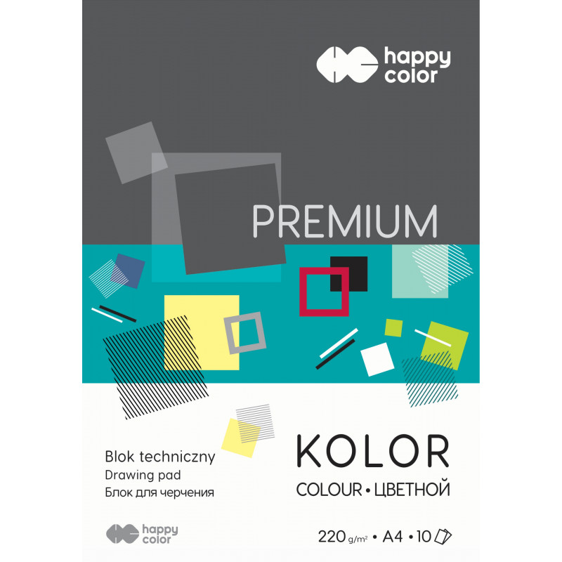 BLOK TECHNICZNY A4/10 KOLOR 220G PREM HAPPY COLOR