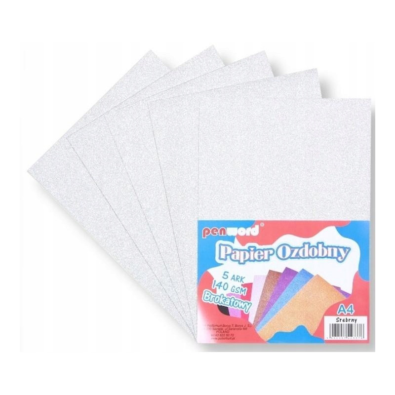 PAPIER OZDOBNY A4 BROKAT SREBRNY