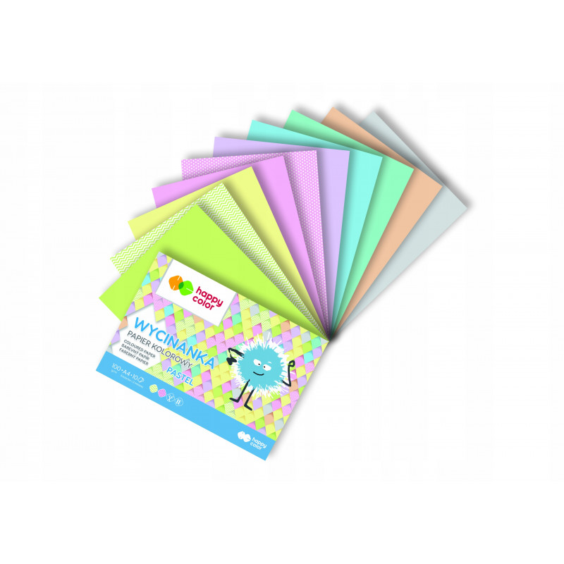 WYCINANKA A4 /10ARKUSZY PASTEL HAPPY COLOR
