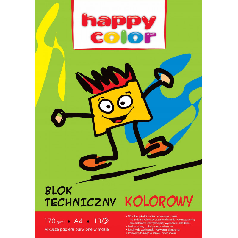 BLOK TECHNICZNY A4 /10 KOL 170G HAPPY COLOR