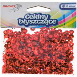 CEKINY 6MM CZERWONE BREWIS