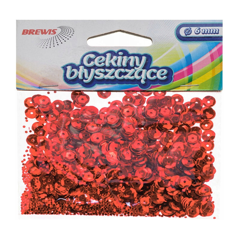 CEKINY 6MM CZERWONE BREWIS