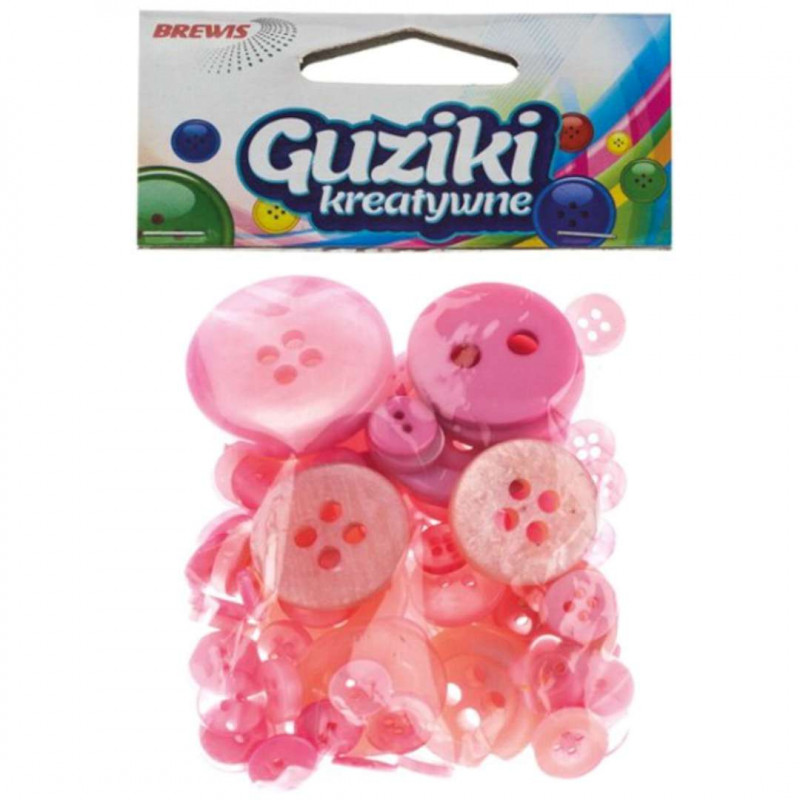 GUZIKI 40G RÓZOWE BREWIS