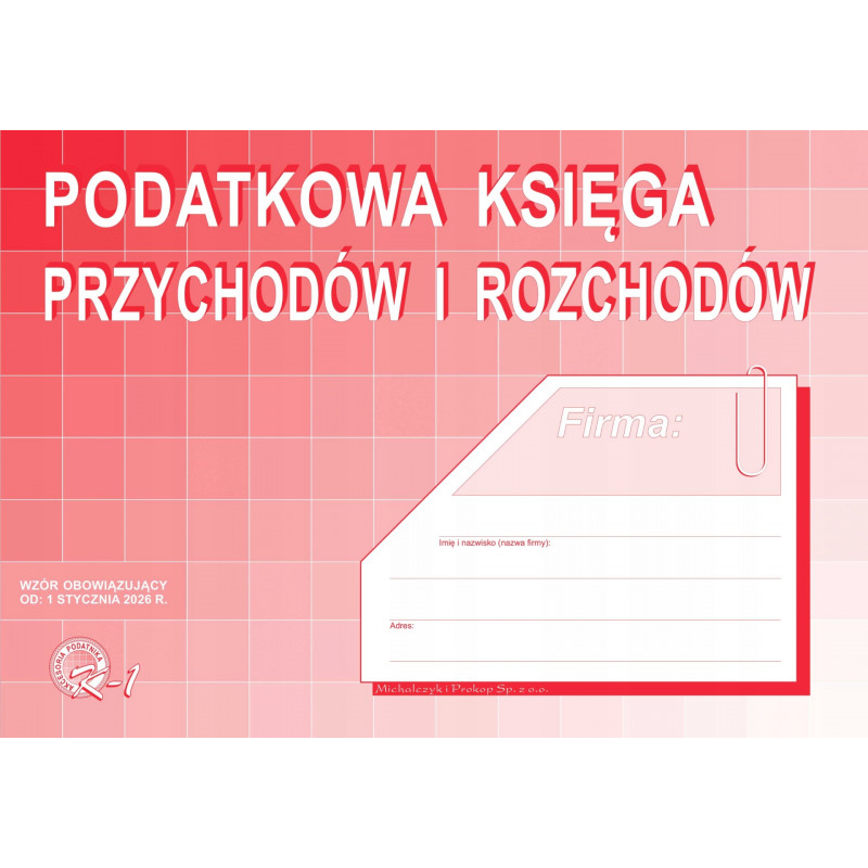 DRUK PODATKOWA KSIEGA PRZUYCH. I ROZCHODÓW A4