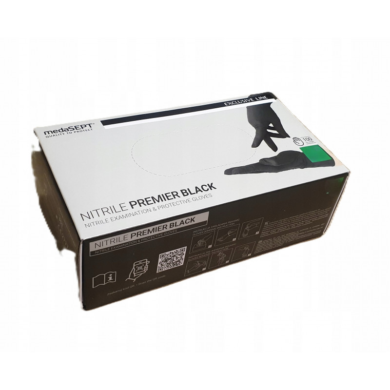 RĘKAWICZKI NITRYLOWE BLACK L 100SZT
