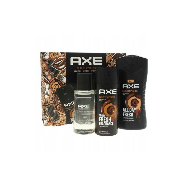 ZESTAW AXE DARK DEO 150ML + ZEL POD PRYSZNIC 250ML + WODA PO GOLENIU 100ML