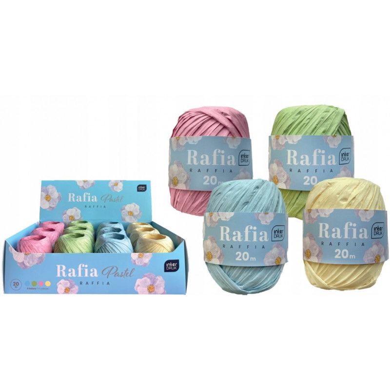 OZDOBA RAFIA PASTEL MIX 20M