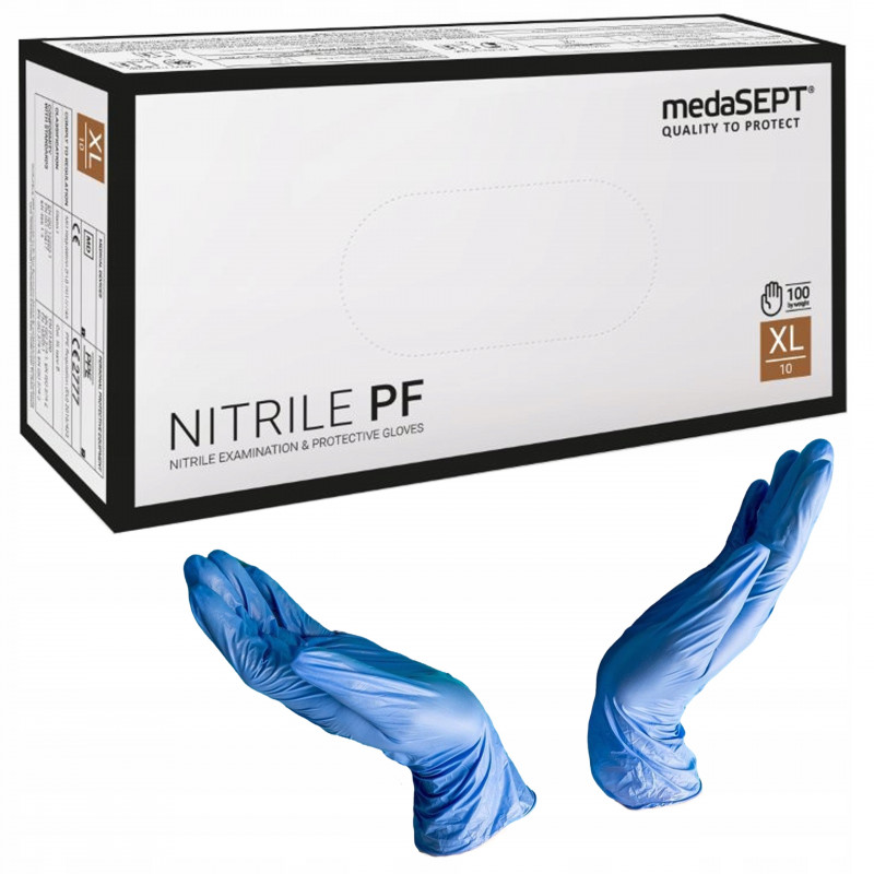 MedaSEPT Rękawice Nitrylowe Blue Preffer PF Exclusive Line 9-10 XL