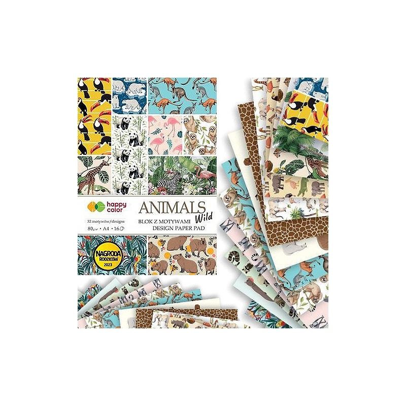 BLOK KREAT A4/16K ANIMALS 32MOTYW 80G HAPPY