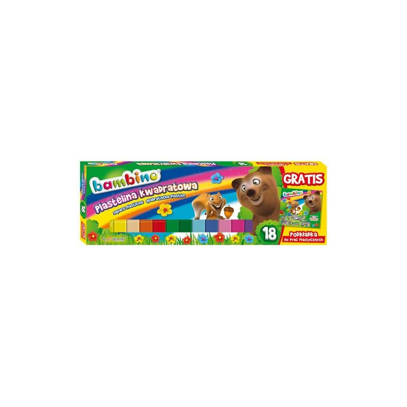PLASTELINA 18 KOL. KWADRATOWA BAMBINO /40/