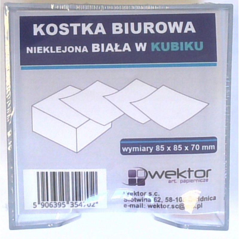 KOSTKA BIAŁA NIEKLEJONA85X85X70 W KUBIKU /18/ WEKTOR